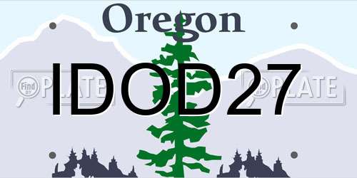 IDOD27 Oregon License Plate