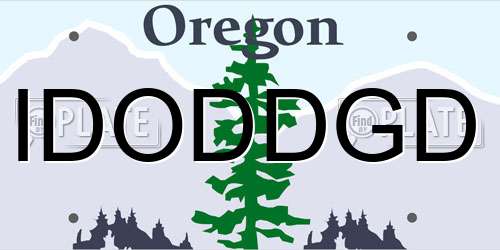 IDODDGD Oregon License Plate