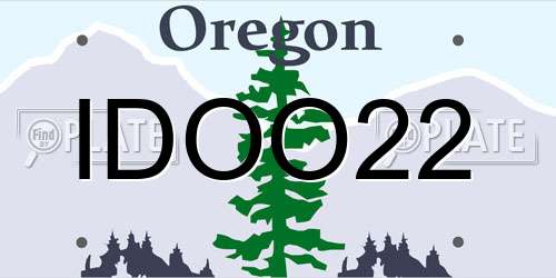 IDOO22 Oregon License Plate