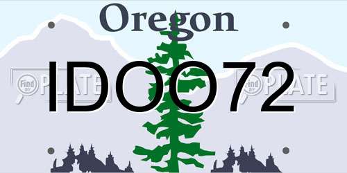 IDOO72 Oregon License Plate