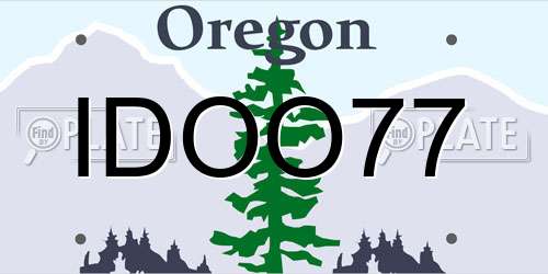 IDOO77 Oregon License Plate