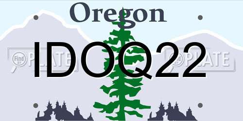 IDOQ22 Oregon License Plate