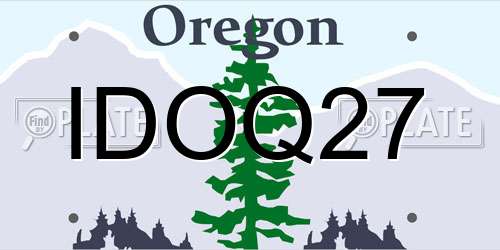IDOQ27 Oregon License Plate
