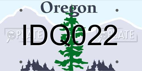 IDQ022 Oregon License Plate