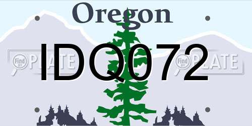 IDQ072 Oregon License Plate