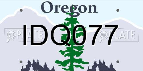 IDQ077 Oregon License Plate