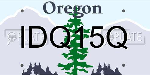IDQ15Q Oregon License Plate