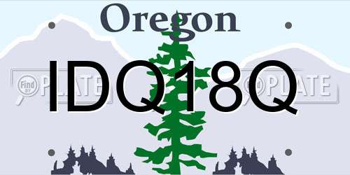IDQ18Q Oregon License Plate