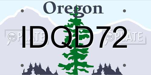IDQD72 Oregon License Plate