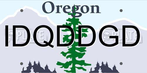 IDQDDGD Oregon License Plate