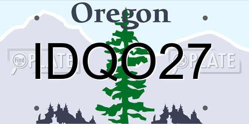 IDQO27 Oregon License Plate