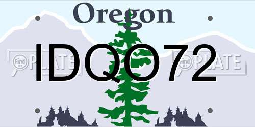 IDQO72 Oregon License Plate