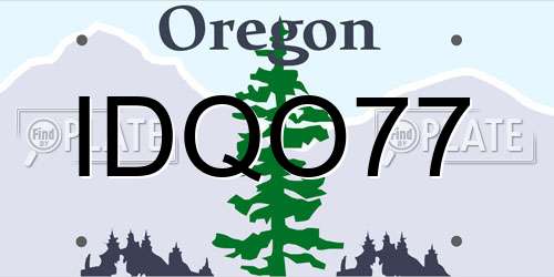 IDQO77 Oregon License Plate