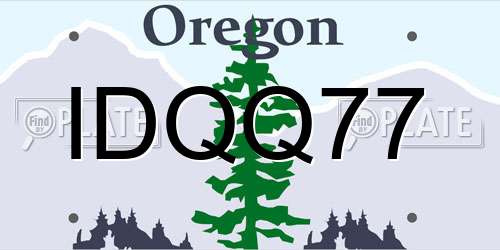 IDQQ77 Oregon License Plate