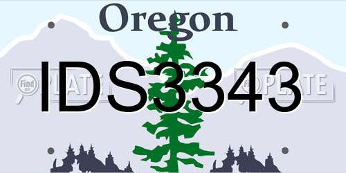 IDS3343 Oregon License Plate