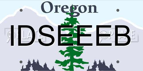 IDSEEEB Oregon License Plate