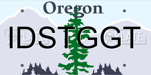 IDSTGGT Oregon License Plate
