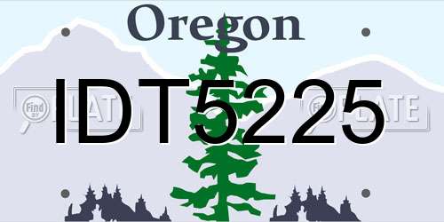 IDT5225 Oregon License Plate