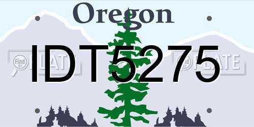 IDT5275 Oregon License Plate