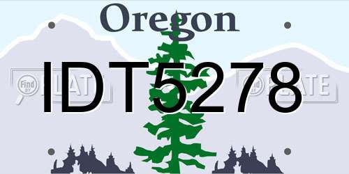 IDT5278 Oregon License Plate