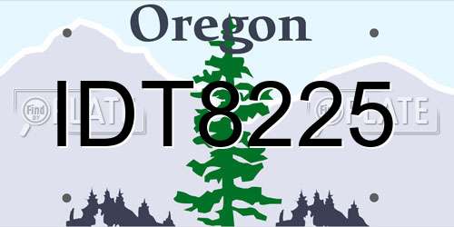 IDT8225 Oregon License Plate
