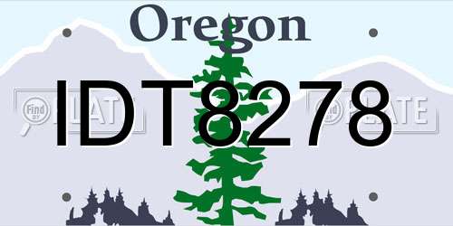 IDT8278 Oregon License Plate