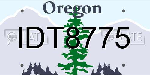 IDT8775 Oregon License Plate