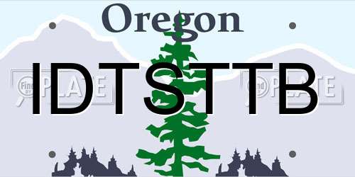 IDTSTTB Oregon License Plate
