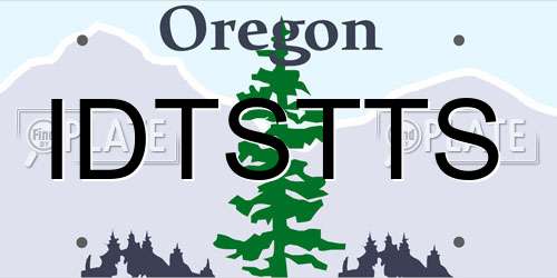 IDTSTTS Oregon License Plate