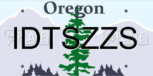 IDTSZZS Oregon License Plate