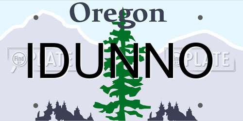 IDUNNO Oregon License Plate