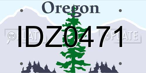 IDZ0471 Oregon License Plate