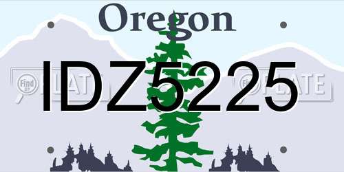 IDZ5225 Oregon License Plate