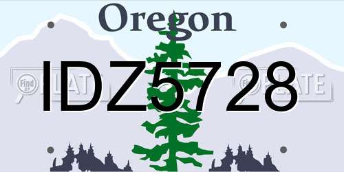 IDZ5728 Oregon License Plate