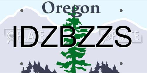 IDZBZZS Oregon License Plate