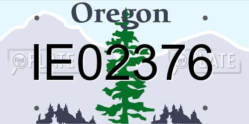 IE02376 Oregon License Plate