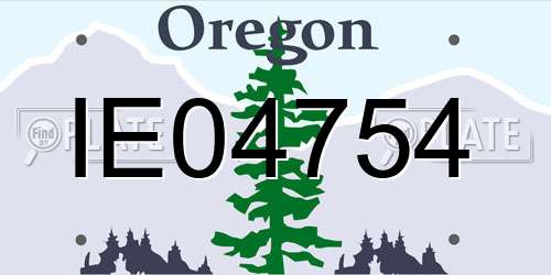 IE04754 Oregon License Plate