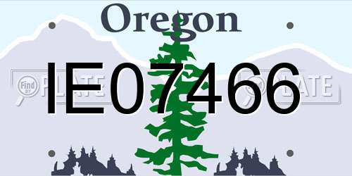 IE07466 Oregon License Plate