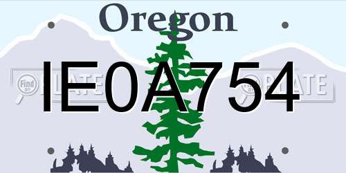 IE0A754 Oregon License Plate