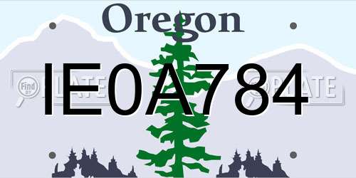 IE0A784 Oregon License Plate