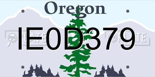 IE0D379 Oregon License Plate
