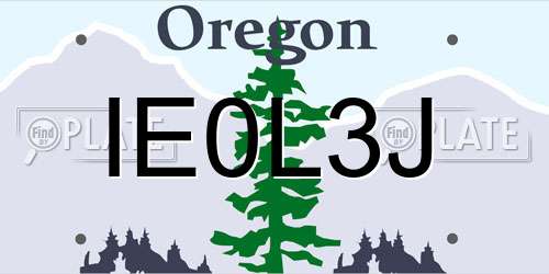 IE0L3J Oregon License Plate