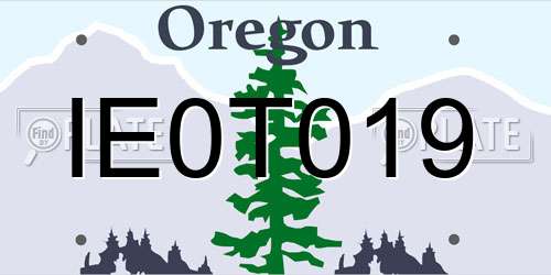 IE0T019 Oregon License Plate