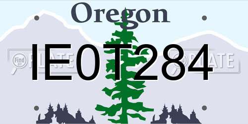IE0T284 Oregon License Plate