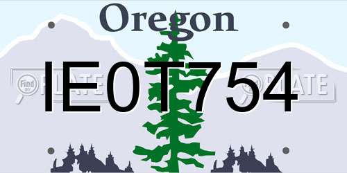 IE0T754 Oregon License Plate