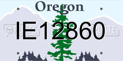 IE12860 Oregon License Plate