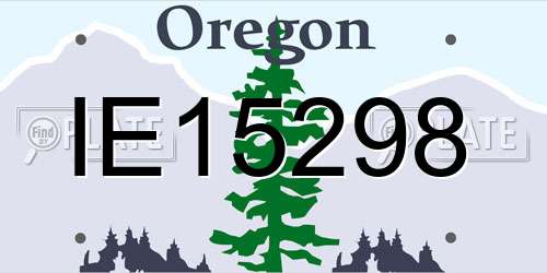IE15298 Oregon License Plate