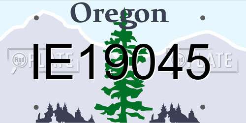IE19045 Oregon License Plate
