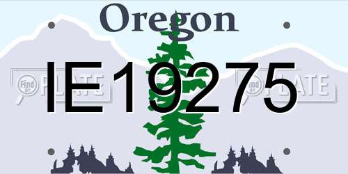 IE19275 Oregon License Plate