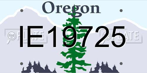 IE19725 Oregon License Plate